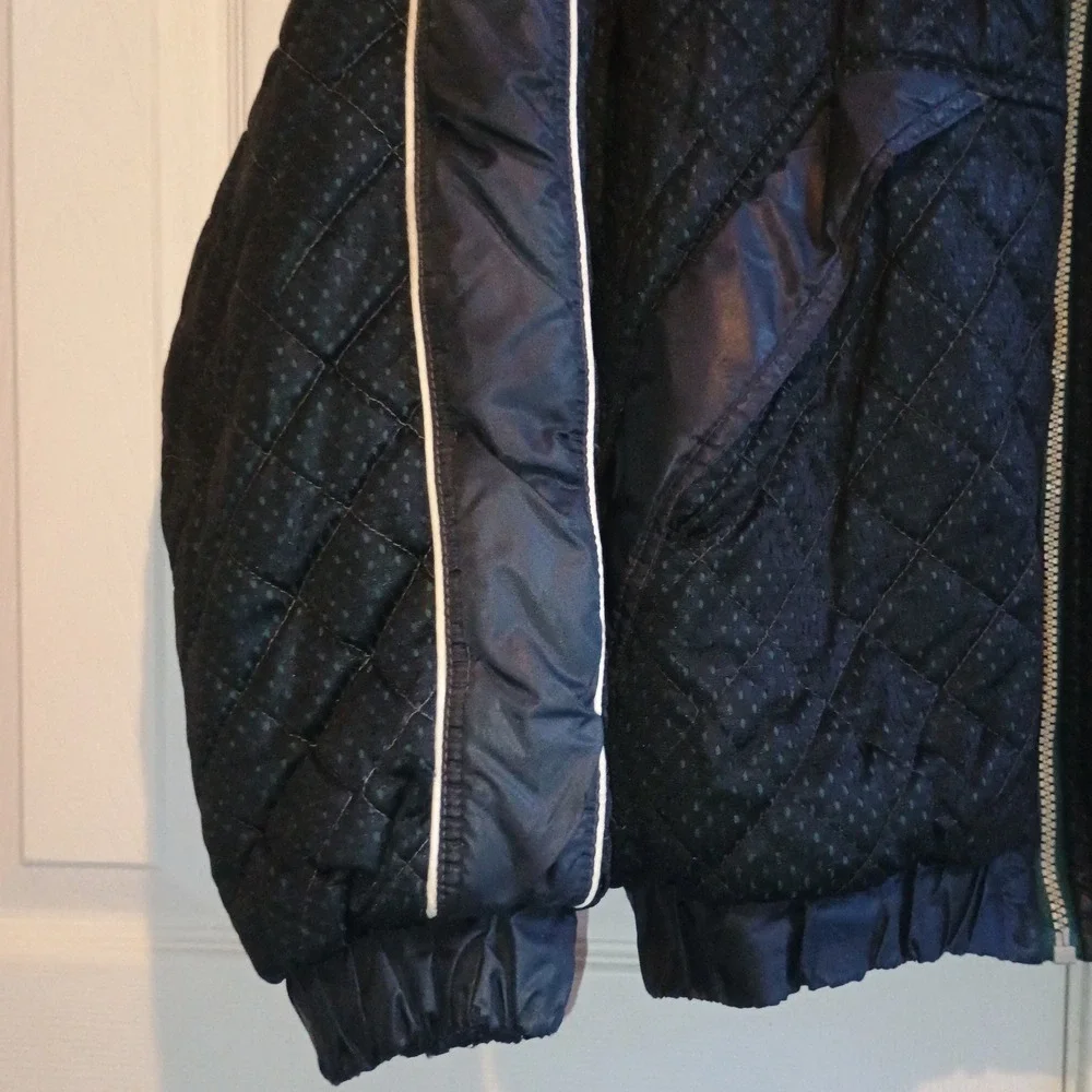 Vintage Nike Puffer Jacket Large Black Quilted‎ Big Swoosh 90s Y2K H60207 ZKG